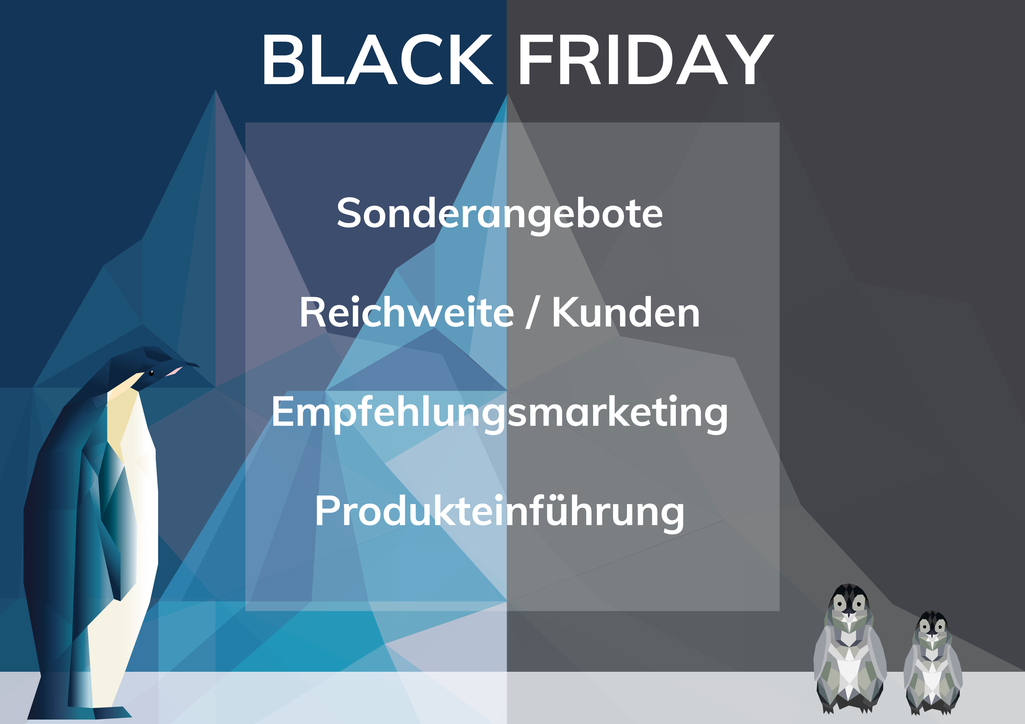 Black Friday Aktionen planen mit der PRinguin Digitalagentur aus Bamberg!